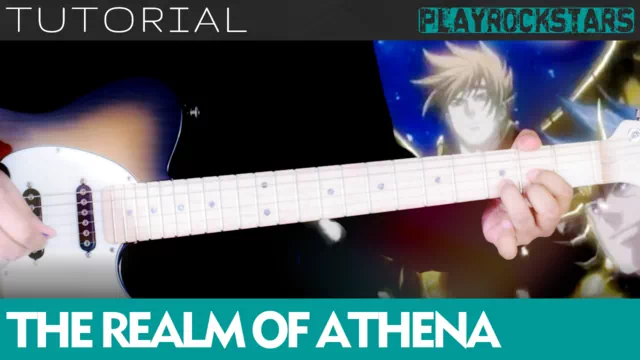 Como tocar EL REINO DE ATHENA de saint seiya en guitarra - TUTORIAL PLAYROCKSTARZ