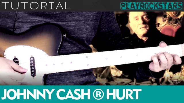 Como tocar HURT de johnny cash en guitarra - TUTORIAL PLAYROCKSTARZ