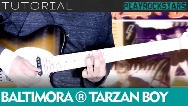 Como tocar TARZAN BOY de baltimora en guitarra - TUTORIAL PLAYROCKSTARZ