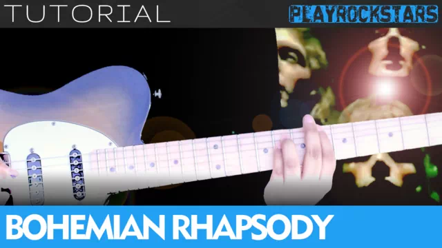 Como tocar BOHEMIAN RHAPSODY de queen en guitarra - TUTORIAL PLAYROCKSTARZ