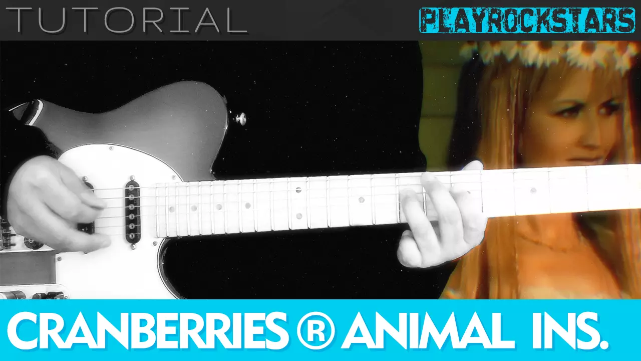 como tocar ANIMAL INSTINCT en guitarra - CRANBERRIES PLAYROCKSTARZ TUTORIAL