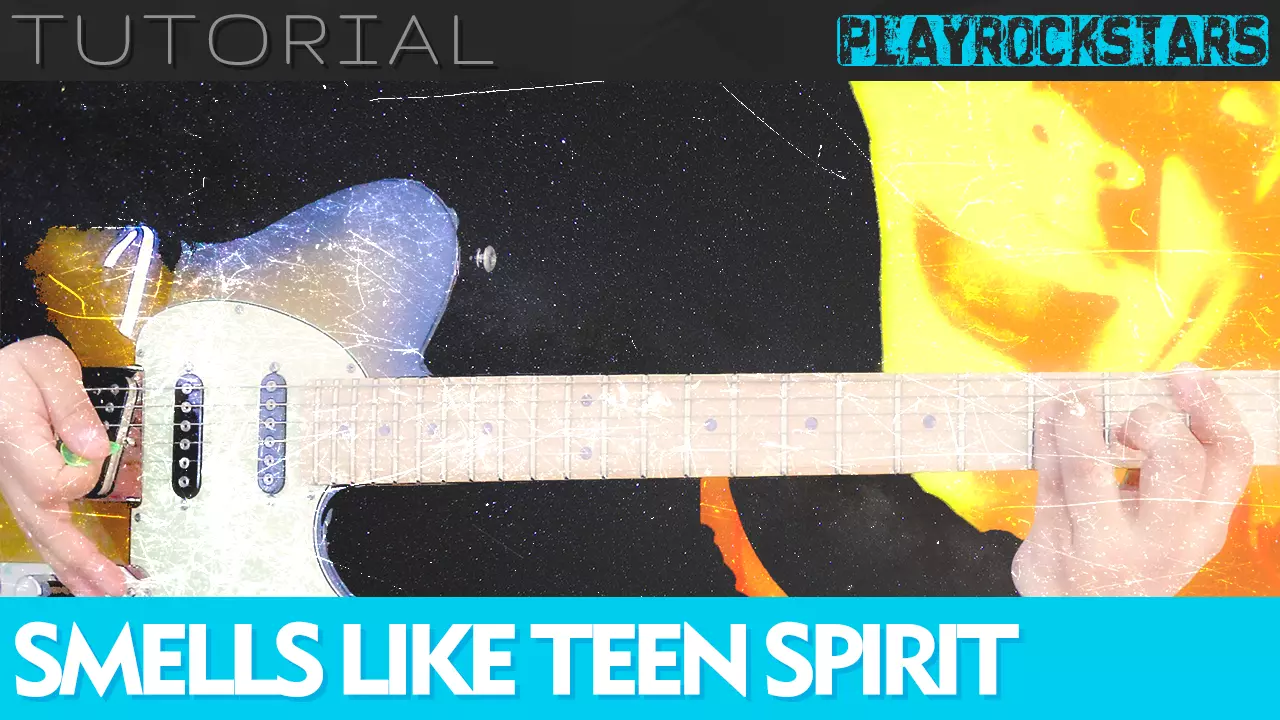 como tocar SMELLS LIKE TEEN SPIRIT en guitarra - NIRVANA PLAYROCKSTARZ TUTORIAL